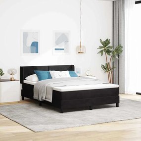 Κρεβάτι Box Spring με Ματράκι μαύρο 140x200 εκ. Βελούδο