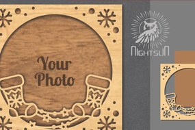 Σετ των 2 Intra απο ξύλο plywood 3mm-4mm πάχος Χριστουγεννιάτικη κορνίζα φωτογραφιών με λέιζερ 13 Δίασταση 20x30 cm INTRAFABR-112791031