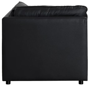 Πολυμορφική πολυθρόνα Riverton L103, Μαύρο, 84x94x94cm, Οικολογικό δέρμα, Πόδια: Πλαστική ύλη