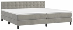 ΚΡΕΒΑΤΙ BOXSPRING ΜΕ ΣΤΡΩΜΑ &amp; LED ΑΝ.ΓΚΡΙ 200X200 ΕΚ. ΒΕΛΟΥΔΙΝΟ 3134663