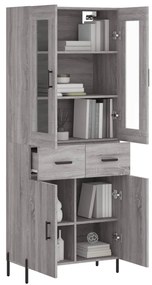 vidaXL Ντουλάπι Γκρι Sonoma 69,5 x 34 x 180 εκ. Επεξεργασμένο Ξύλο