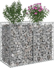 vidaXL Ανασηκωμένο κρεβάτι gabion Ασημί