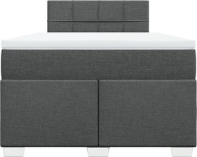 vidaXL Κρεβάτι Boxspring με Στρώμα Σκούρο Γκρι 120x190 εκ Υφασμάτινο