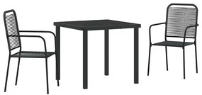 vidaXL Σέτ φαγητού για κήπο 3 pcs Μαύρο