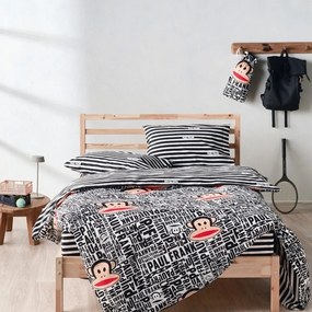 Κουβερλί Παιδικό Paul Frank 54 White-Black Kentia Single 160x240cm 100% Βαμβάκι