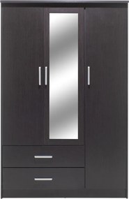 Ντουλάπα ρούχων τρίφυλλη OLYMPUS pakoworld χρώμα wenge 120x57x183εκ