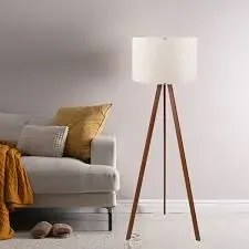 Stewehome Φωτιστικό δαπέδου από mdf στρογγυλό Μπεζ