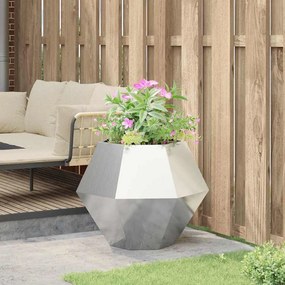 vidaXL Γλάστρα Ασημί 75 x 75 x 60 εκ Ανοξείδωτο ατσάλι