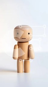 Intra Συλλεκτικό Ξύλινο Παζλ Plywood 4mm - Κενή έκφραση Ξύλινο παιχνίδι φιγούρα σε λευκό φόντο Σε Ξύλινο Κουτί - Διαστάσεις: 10x10 cm – 25 κομμάτια