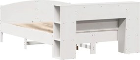 vidaXL Κρεβάτι Βιβλιοθήκη Χωρίς Στρώμα 120x200 εκ Μασίφ Ξύλο Πεύκο