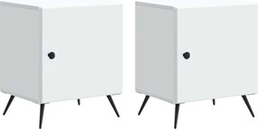 vidaXL Κομοδίνο 2 τμχ. Λευκό 43 x 34,5 x 50 εκ Επεξεργασμένο Ξύλο