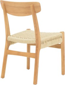 Καρέκλα Eaprine pakoworld φυσικό σχοινί-rubberwood 49x53x77εκ