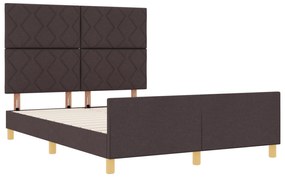 vidaXL Κρεβάτι Σκελετός Σκούρο Καφέ 140x200 εκ Υφασμάτινο