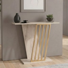Κονσόλα Gravity Megapap χρώμα travertine - χρυσό 90x29,6x76,8εκ.