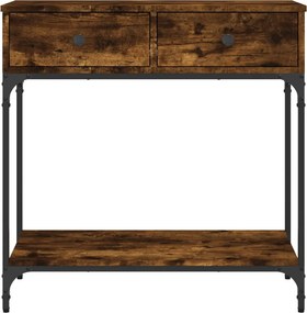 vidaXL Τραπέζι Κονσόλα Καπνιστή Δρυς 75x34,5x75 εκ. Επεξεργ. Ξύλο