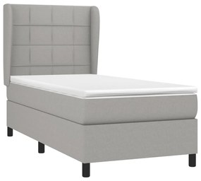 ΚΡΕΒΑΤΙ BOXSPRING ΜΕ ΣΤΡΩΜΑ ΑΝΟΙΧΤΟ ΓΚΡΙ 90X200 ΕΚ. ΥΦΑΣΜΑΤΙΝΟ 3127933