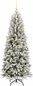 vidaXL Τεχνητό Χριστουγεννιάτικο Δέντρο με 150 LED Λευκό 150 cm