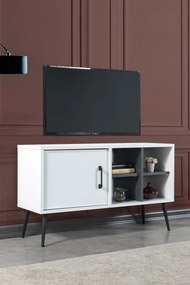 Έπιπλο Τηλεόρασης Λευκό / Ανθρακί SOCLUPA 100x35x20