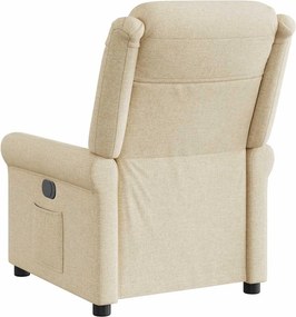 vidaXL Πολυθρόνα Ανακλινόμενη Ηλεκτρική Κρεμ Υφασμάτινη
