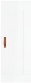vidaXL Ντουλάπι Γυαλ. Λευκό 34,5 x 34 x 180 εκ. από Επεξεργασμένο Ξύλο