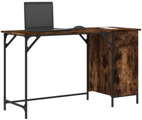 vidaXL Γραφείο Υπολογιστή Καπνιστή Δρυς 131x48x75εκ. από Επεξεργ. Ξύλο