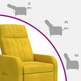 vidaXL Αναπαυτική Καρέκλα Κίτρινο Βελούδο