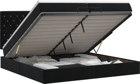 vidaXL Κρεβάτι Ottoman με στρώμα Μαύρο 200 x 200 cm Βελούδο
