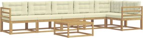 vidaXL Σειρά Καναπέ Εξωτερικού 7 pcs Λευκό και Κρεμ 79 x 79 x 37 εκ