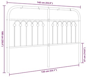 vidaXL Κεφαλάρι Μαύρο 135 εκ. Μεταλλικό