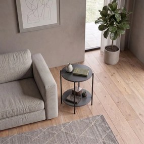 Τραπεζάκι βοηθητικό Argento Megapap χρώμα ανθρακί 43x43x60εκ.