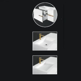 Mabo Four 120 Base White MDF - Βάση Επίπλου Με Νιπτήρα (120x50)