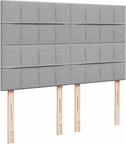 vidaXL Κρεβάτι Boxspring με Στρώμα Ανοιχτό Γκρι 140x200 εκ. Υφασμάτινο