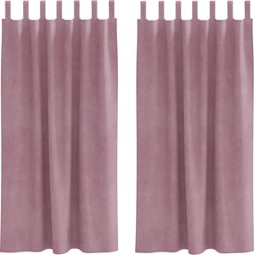 vidaXL Κουρτίνες 2 τμχ. Σκούρο ροζ 140 x 175 cm Βελούδο