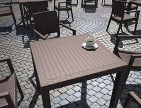 Τραπέζι πολυπροπυλένιου Wicker Orlando 80x80 Καφέ