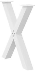 vidaXL Πόδια Τραπεζαρίας σε Σχήμα Χ 3 τεμ. Λευκά 70x(72-73) εκ. Ατσάλι
