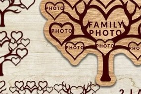 Σετ των 2 Intra απο ξύλο plywood 3mm-4mm πάχος - Οικογενειακό Δέντρο Laser Cut Δίασταση 20x20 cm INTRAFABR-35375064
