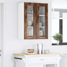 vidaXL Κρεμαστό ντουλάπι Καπνιστό Δρύς 60 x 31 x 80 εκ.