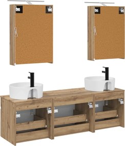 vidaXL Σετ Ντουλαπιών Μπάνιου 5 τμχ. Artisan Δρυς Επεξεργασμένο Ξύλο