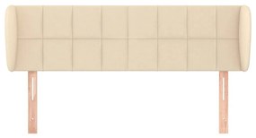 Κεφαλάρι με Πτερύγια Κρεμ 147 x 23 x 78/88 εκ. Υφασμάτινο - Κρεμ