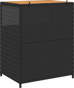 vidaXL Ντουλαπιού Μαύρο 70 x 50 x 87 εκ Πολυεστέρας και Ρόλυ Ράττεν