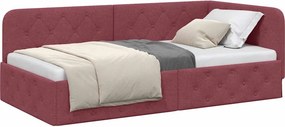 vidaXL Κρεβάτι Γωνίας Κόκκινο 100 x 200 cm ύφασμα