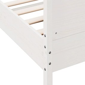 vidaXL Σκελετός Κρεβ. Χωρίς Στρώμα Λευκό 135x190 εκ Μασίφ Πεύκο