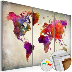 Πίνακας φελλού - Mosaic of Colours [Cork Map] 60x40
