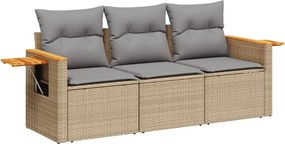 vidaXL Patio Sofa Set 3-θέσια Beige and Grey