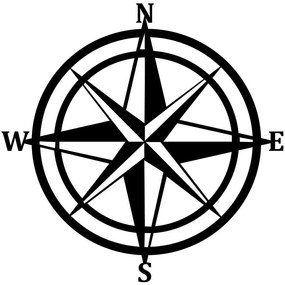 Διακοσμητικό Τοίχου Compass 891TNL1587 55x55cm Black Wallity Metal