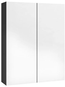 vidaXL Ντουλάπι Μπάνιου με Καθρέφτη 60x15x75 εκ. Λαμπερό Μαύρο από MDF