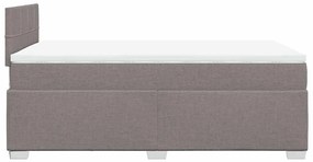 vidaXL Κρεβάτι Boxspring με Στρώμα Taupe 120x190 εκ. Υφασμάτινο