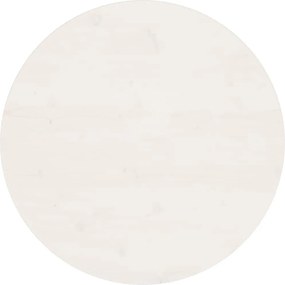 vidaXL Επιφάνεια Τραπεζιού Στρογγυλή Λευκή Ø70x3 εκ. Μασίφ Ξύλο Πεύκου
