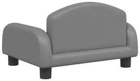 vidaXL Καναπές Παιδικός Γκρι 50x40x30 εκ. από Συνθετικό Δέρμα