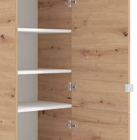 Παπουτσοθήκη Menorca 2K 2OG Γκρί Δρύς 89,5x37,5x199 εκ. 89.5x37.5x199 εκ.